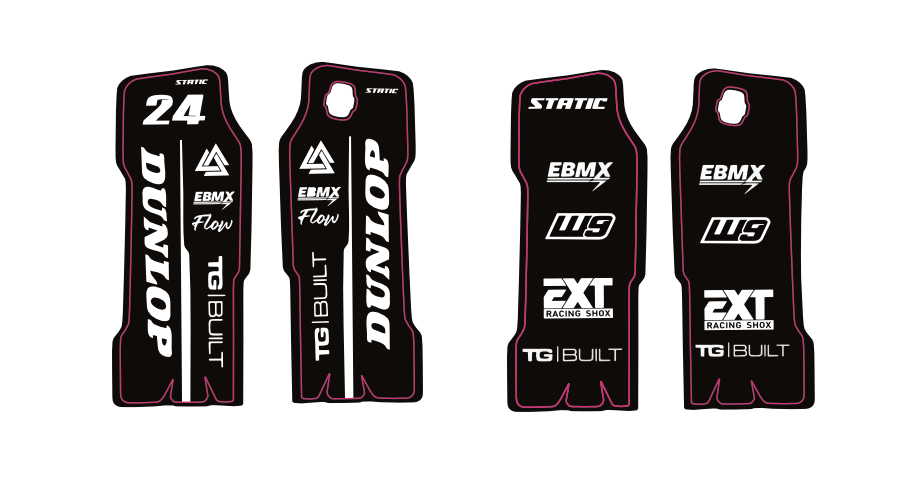 KKE fork guard decals (Chrome glitter)